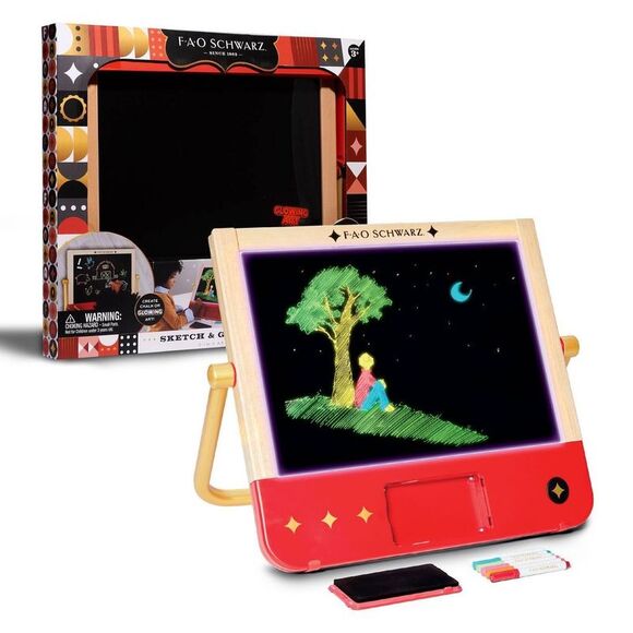 FAO Schwarz - FAO Schwarz Sketch Glow Easel 2-in-1 Art Studio Ch Red - Picture 1 of 5